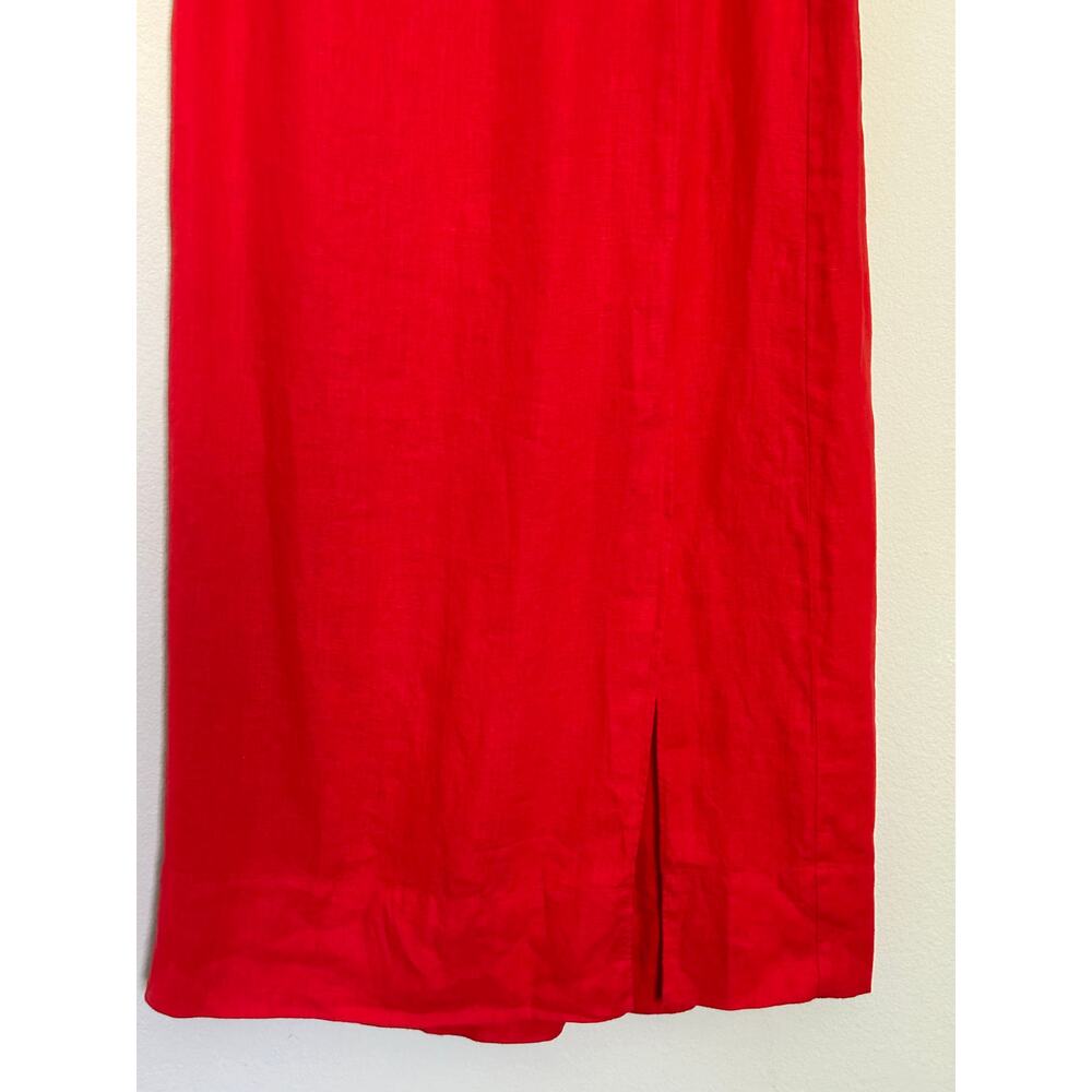 Madewell Collumn Red Linen Skirt size Large  NWT - Picture 6 of 10